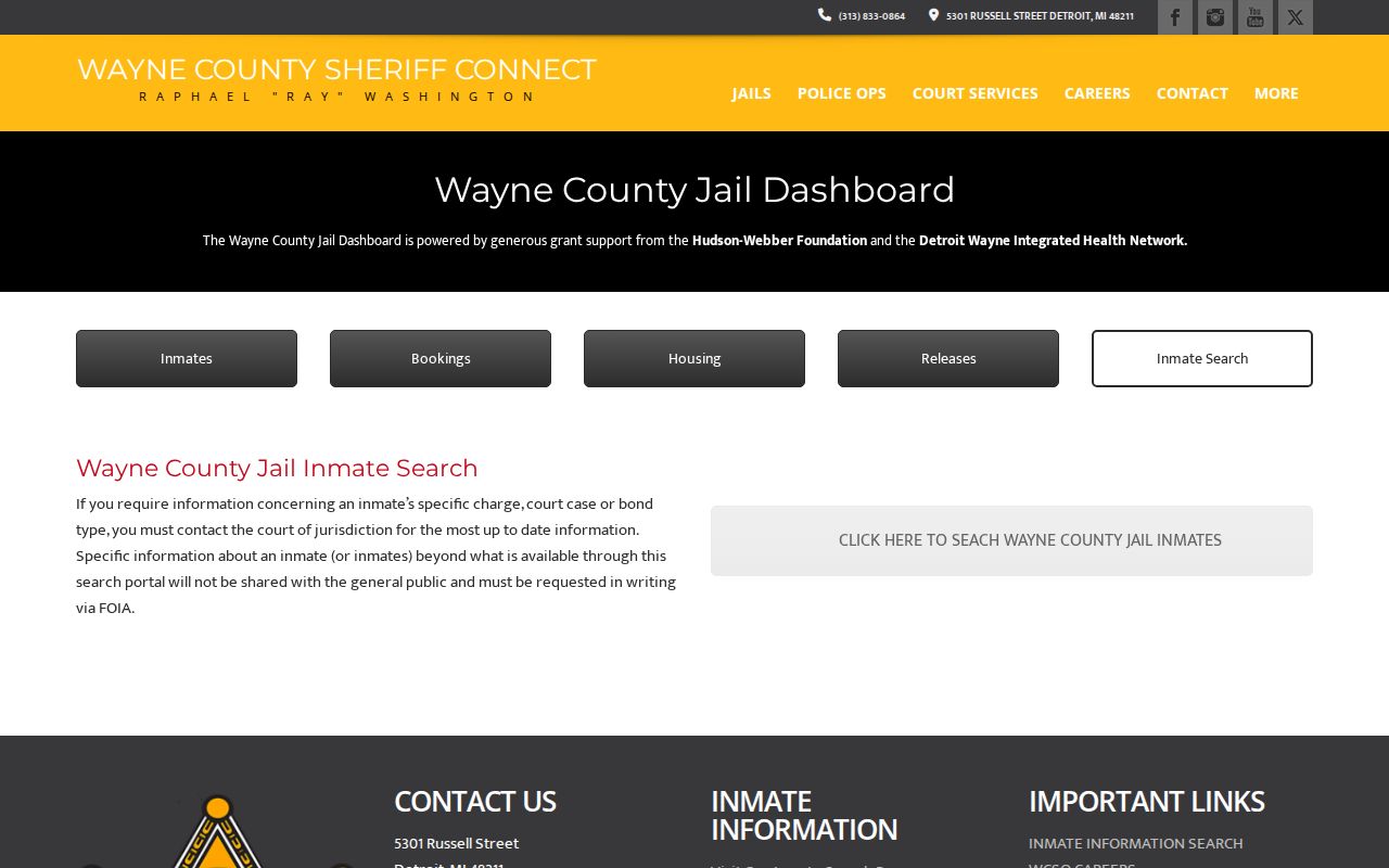 Garden City residents directory Wayne County jail search information